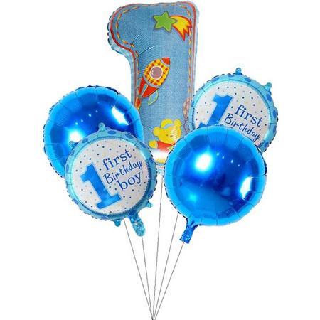 Ballonnen set First birthday boy blauw